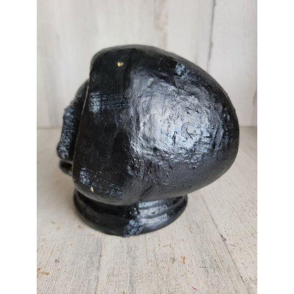 Black skeleton head red flashing eye Halloween vintage prop decor - Picture 6 of 11